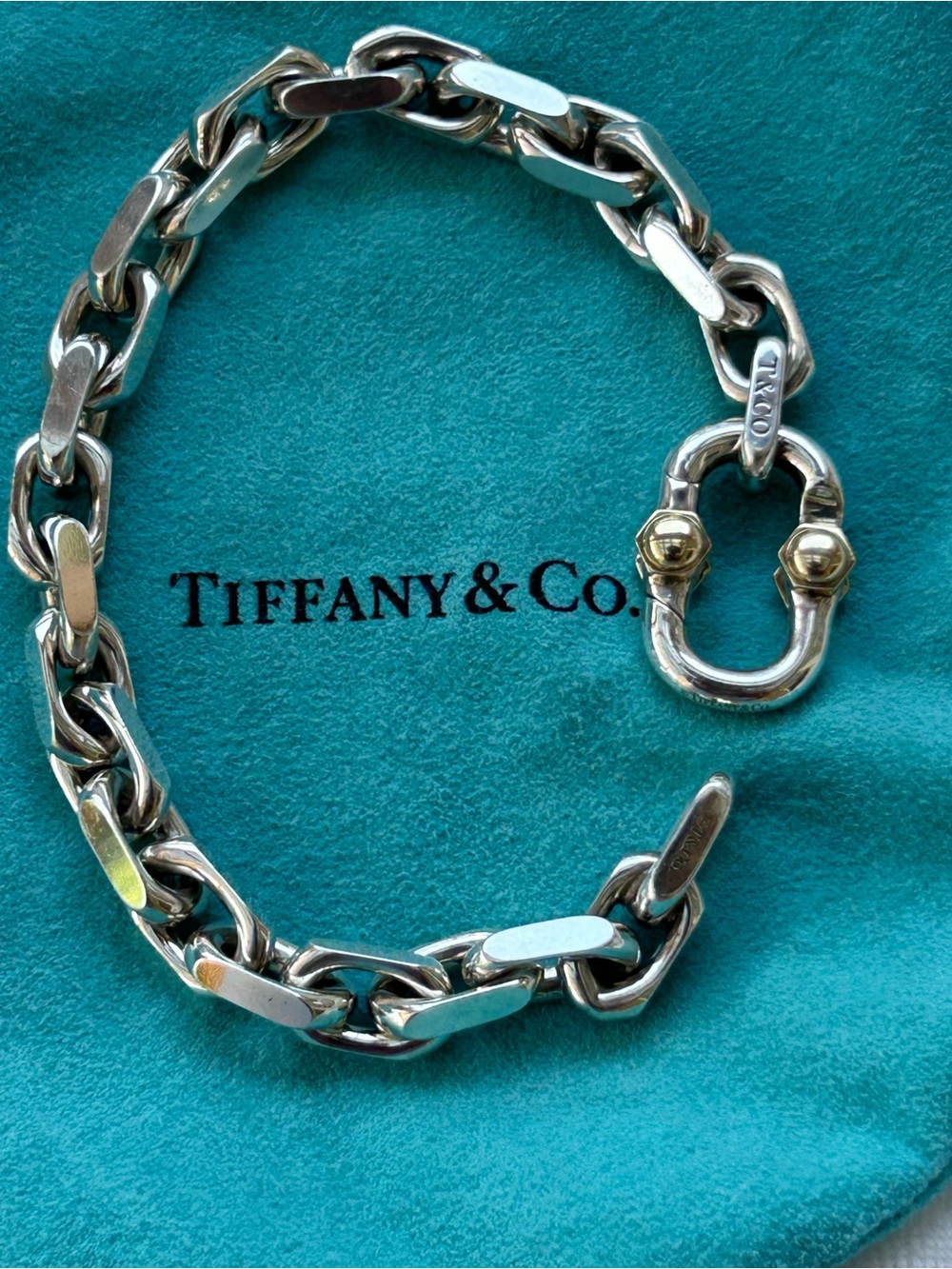 Tiffany & Co. 925 & 750 “Makers” Collection Chain Bracelet